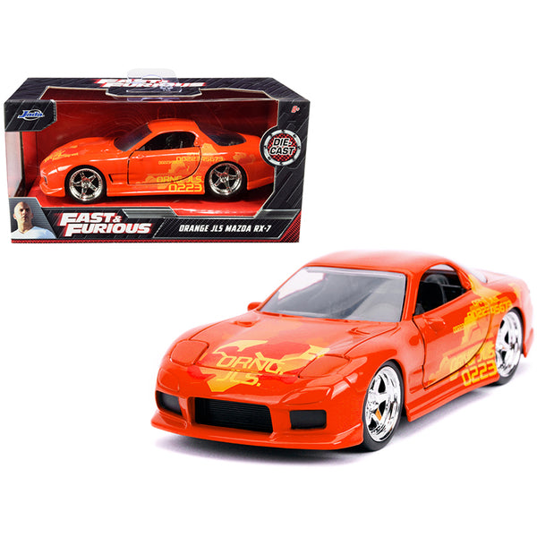 Orange Julius' Mazda RX-7 Orange Metallic with Graphics "Fast & Furious" Series 1/32 Diecast Model Car by Jada