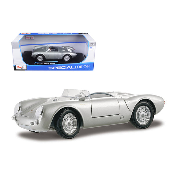 Porsche 550 A Spyder Silver 1/18 Diecast Model Car by Maisto