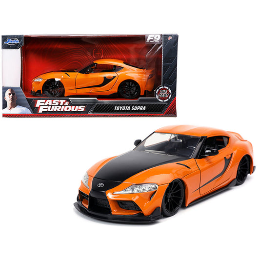 Toyota Supra Orange with Black Stripes "Fast & Furious 9 F9" (2021) Movie 1/24 Diecast Model Car by Jada