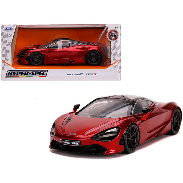 McLaren 720S RHD (Right Hand Drive) Candy Red with Black Top "Hyper-Spec" Series 1/24 Diecast Model Car by Jada