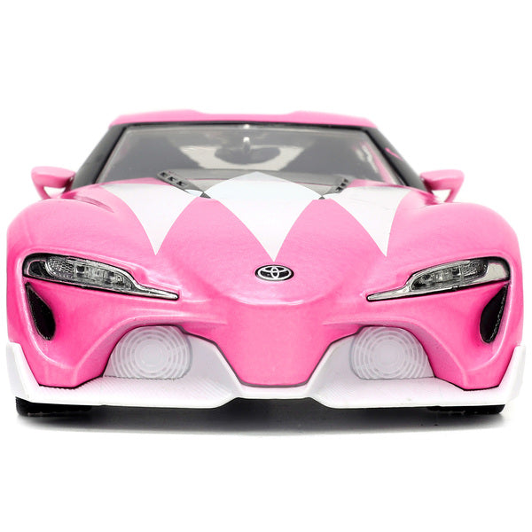 Toyota FT-1 Concept Pink Metallic and Pink Ranger Diecast Figurine "Power Rangers" "Hollywood Rides" Series 1/24 Diecast Model Car by Jada