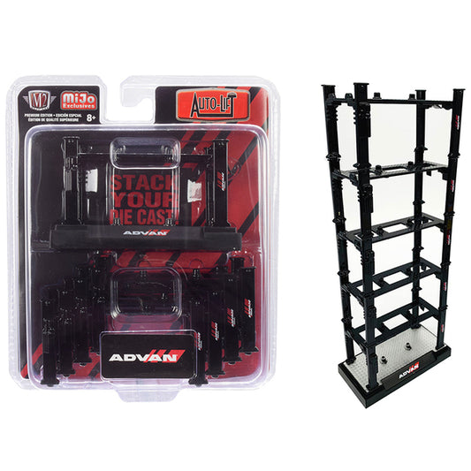 Stackable Diecast Auto-Lifts 5 piece Set "ADVAN Yokohama" for 1/64 Scale Model Cars by M2 Machines