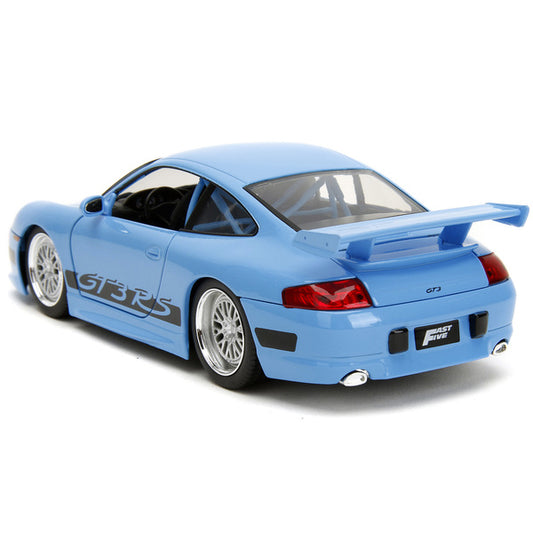 Porsche 911 GT3 RS Light Blue with Black Accents "Fast & Furious" Movie 1/24 Diecast Model Car by Jada