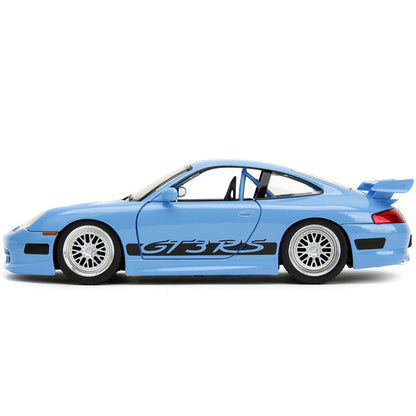 Porsche 911 GT3 RS Light Blue with Black Accents "Fast & Furious" Movie 1/24 Diecast Model Car by Jada