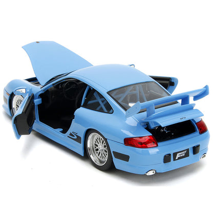 Porsche 911 GT3 RS Light Blue with Black Accents "Fast & Furious" Movie 1/24 Diecast Model Car by Jada