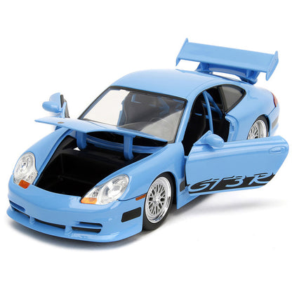 Porsche 911 GT3 RS Light Blue with Black Accents "Fast & Furious" Movie 1/24 Diecast Model Car by Jada