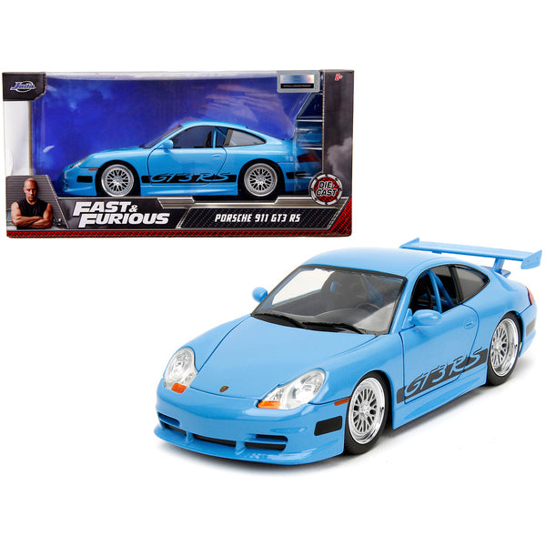 Porsche 911 GT3 RS Light Blue with Black Accents "Fast & Furious" Movie 1/24 Diecast Model Car by Jada