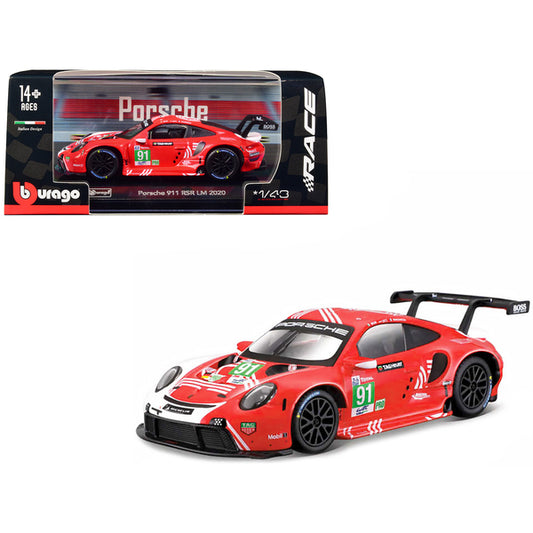 Porsche 911 RSR #91 Gianmaria Bruni - Richard Lietz - Frederic Makowiecki "24 Hours of Le Mans" (2020) "Race" Series 1/43 Diecast Model Car by Bburago