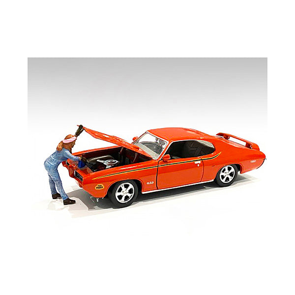 Retro Female Mechanic II Figurine for 1/24 Scale Models by American Diorama