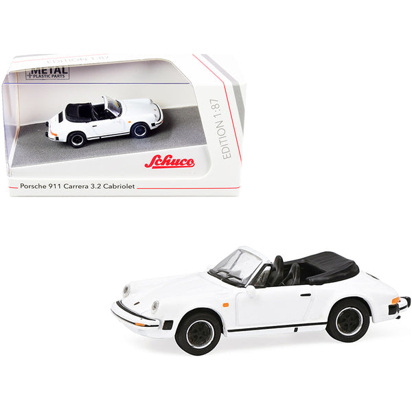 Porsche 911 Carrera 3.2 Cabriolet White 1/87 (HO) Diecast Model Car by Schuco