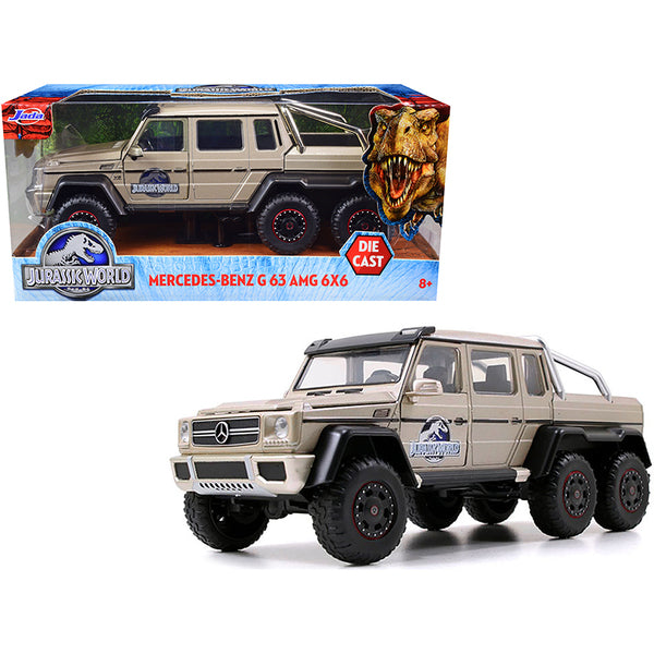 Mercedes-Benz G 63 AMG 6x6 Pickup Truck Silver Metallic "Jurassic World" 1/24 Diecast Model Car by Jada