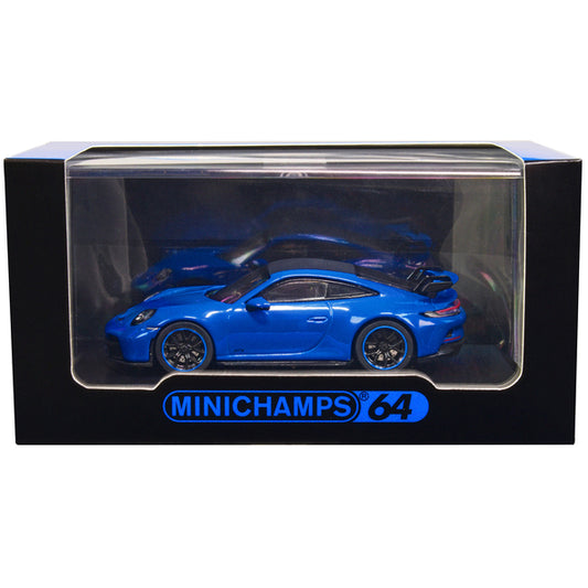 Porsche 911 (992) GT3 Shark Blue with Carbon Roof 1/64 Diecast Model Car by Minichamps