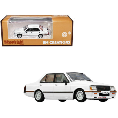 Mitsubishi Lancer EX2000 Turbo RHD (Right Hand Drive) White with Stripes with Extra Wheels 1/64 Diecast Model Car by BM Creations