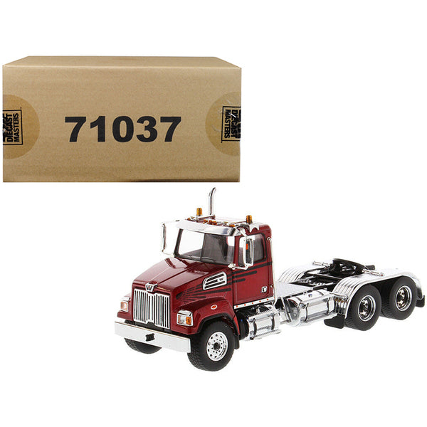 Western Star 4700 SF Tandem Day Cab Tractor Metallic Red 1/50 Diecast Model by Diecast Masters