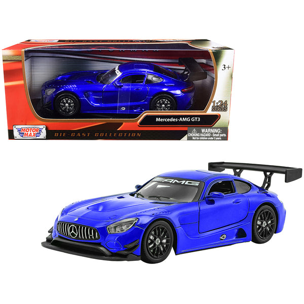 Mercedes AMG GT3 Bright Blue 1/24 Diecast Model Car by Motormax