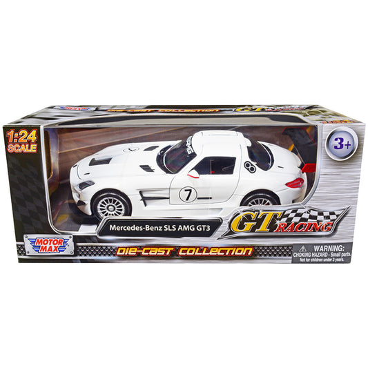 Mercedes-Benz SLS AMG GT3 #7 White "GT Racing" Series 1/24 Diecast Model Car by Motormax