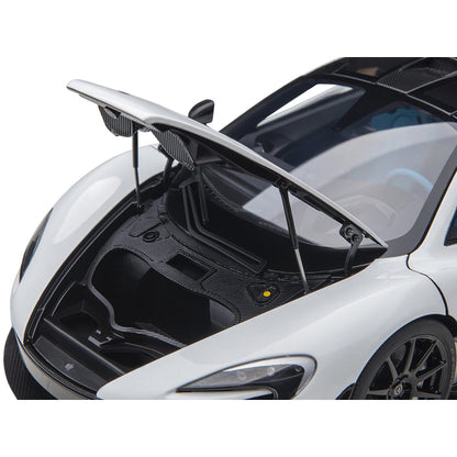 McLaren P1 Alaskan Diamond White with Blue and Black Interior 1/18 Model Car by Autoart