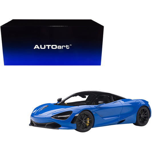 Mclaren 720S Paris Blue Metallic with Black Top 1/18 Model Car by Autoart