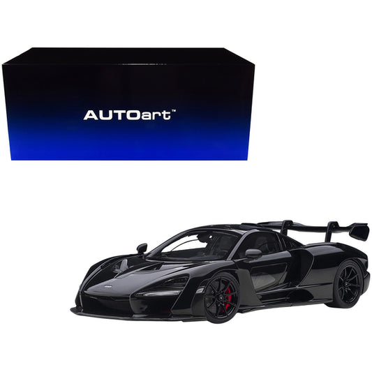 Mclaren Senna Stealth Cosmos Black with Carbon Accents 1/18 Model Car by Autoart