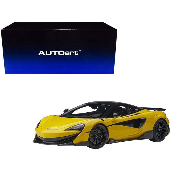 Mclaren 600LT Sicilian Yellow and Carbon 1/18 Model Car by Autoart