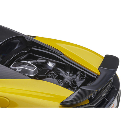 Mclaren 600LT Sicilian Yellow and Carbon 1/18 Model Car by Autoart