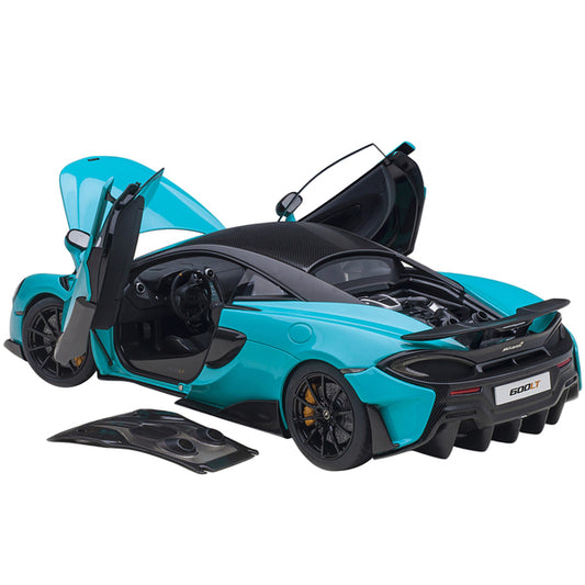 Mclaren 600LT Fistral Blue and Carbon 1/18 Model Car by Autoart