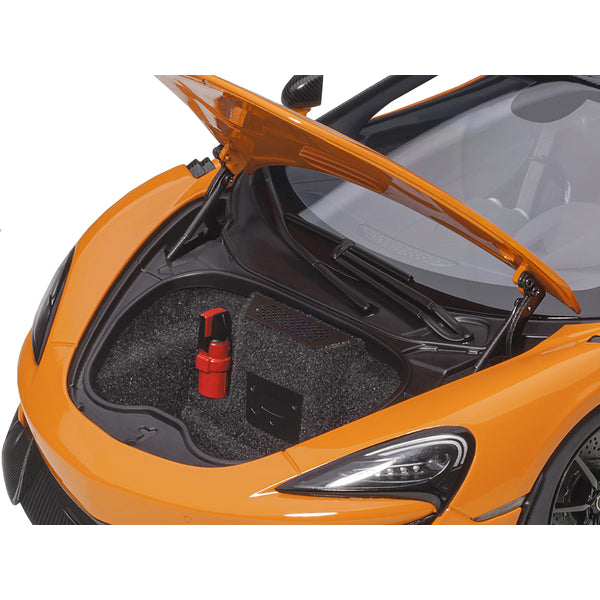 Mclaren 600LT Myan Orange and Carbon 1/18 Model Car by Autoart