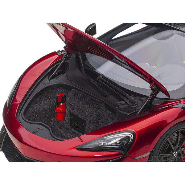 Mclaren 600LT Vermillion Red and Carbon 1/18 Model Car by Autoart