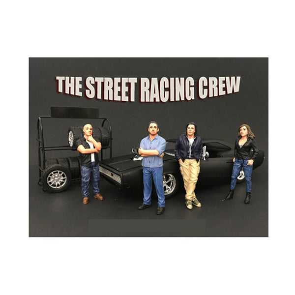 The Street Racing Crew 4 Piece Figure Set For 1:18 Scale Models by American Diorama