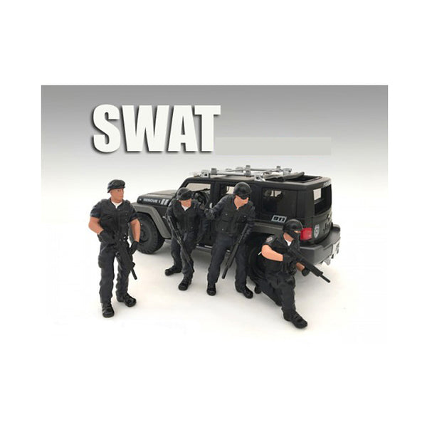 SWAT Team 4 Piece Figure Set For 1:24 Scale Models by American Diorama