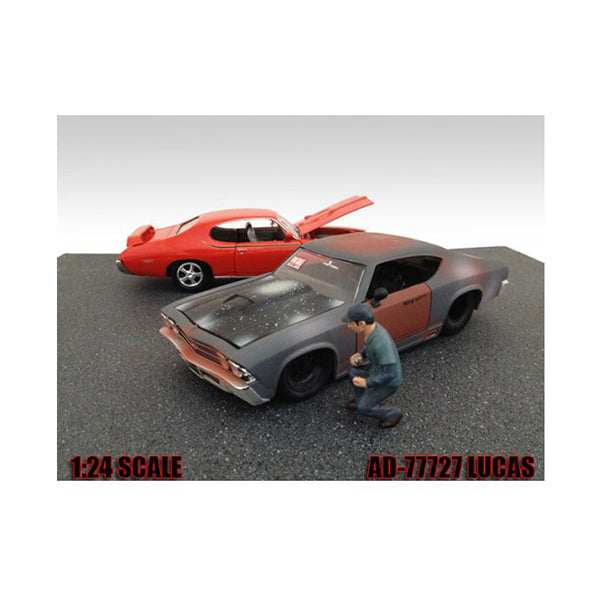 Mechanic Lucas Figure For 1:24 Diecast Model Cars by American Diorama