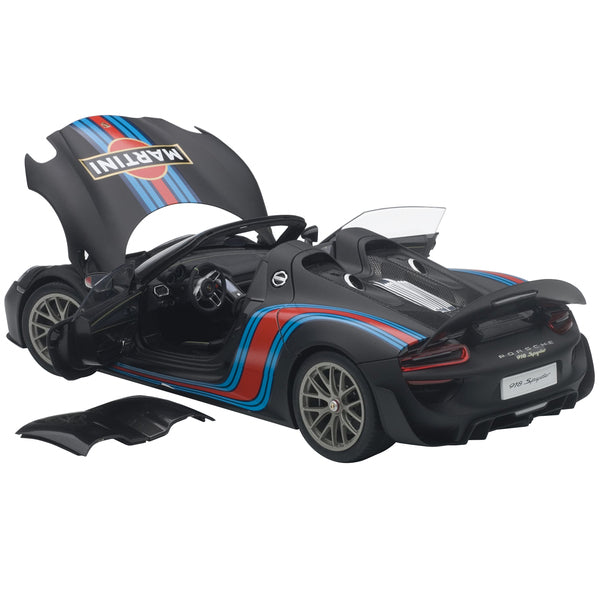 Porsche 918 Spyder Weissach Package Black/ Martini Livery #15 1/18 Model Car  by Autoart