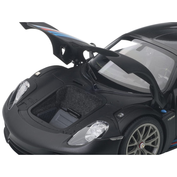 Porsche 918 Spyder Weissach Package Black/ Martini Livery #15 1/18 Model Car  by Autoart