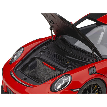 Porsche 911 (991.2) GT2 RS Weissach Package Guards Red with Carbon Stripes 1/18 Model Car by Autoart