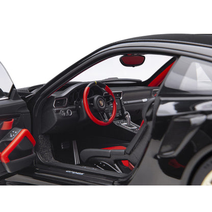 Porsche 911 (991.2) GT2 RS Weissach Package Black with Carbon Stripes 1/18 Model Car by Autoart