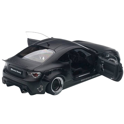 Rocket Bunny Toyota 86 Matt Black with Black Wheels 1/18 Model Car by Autoart