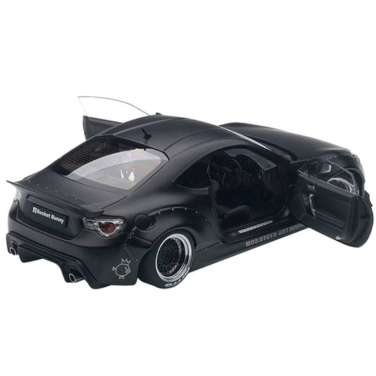 Rocket Bunny Toyota 86 Matt Black with Black Wheels 1/18 Model Car by Autoart