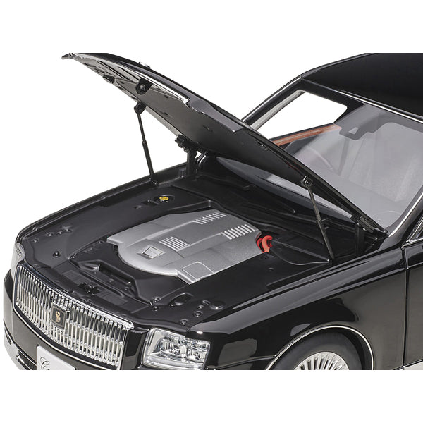 Toyota Century with Curtains RHD (Right Hand Drive) Black Special Edition 1/18 Model Car by Autoart