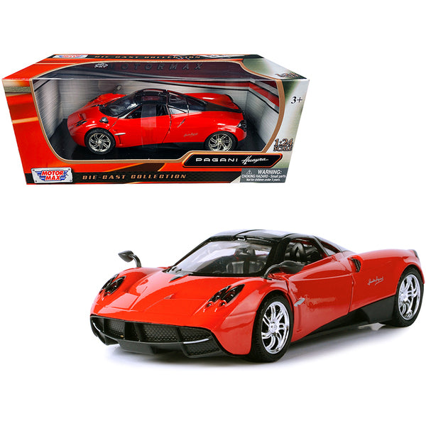 Pagani Huayra Bright Red with Chrome Wheels 1/24 Diecast Model Car by Motormax