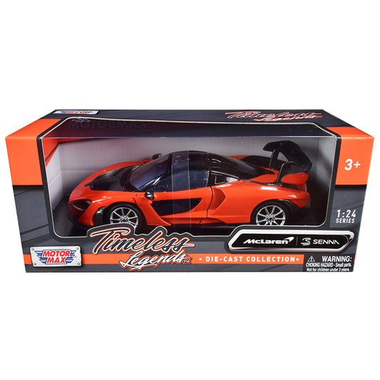 McLaren Senna Orange Metallic and Black "Timeless Legends" 1/24 Diecast Model Car by Motormax