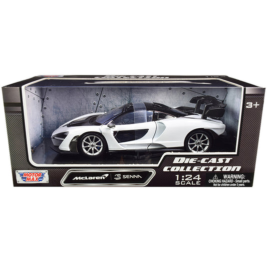 McLaren Senna White and Black 1/24 Diecast Model Car by Motormax