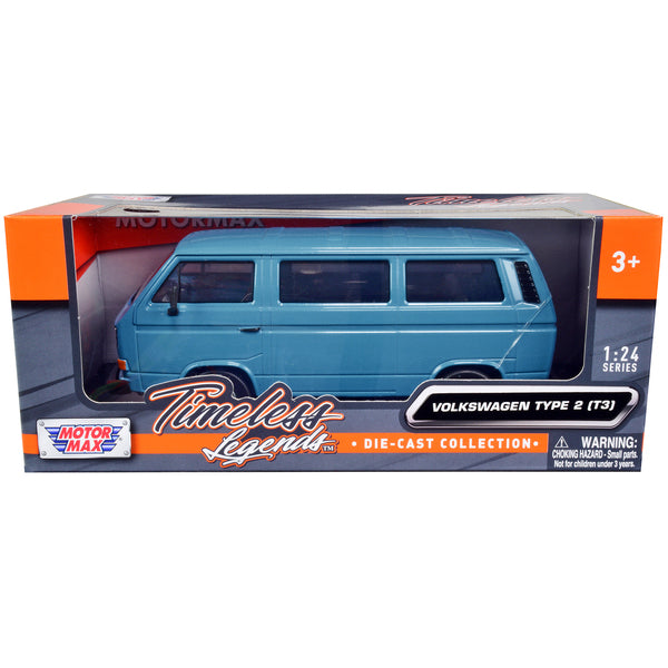 Volkswagen Type 2 (T3) Van Blue "Timeless Legends" Series 1/24 Diecast Model Car by Motormax