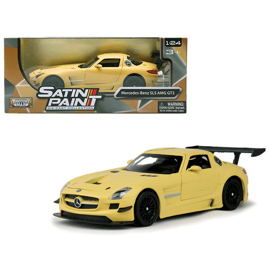 Mercedes Benz SLS AMG GT3 Matte Yellow 1/24 Diecast Model Car by Motormax