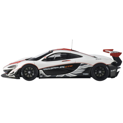 Mclaren P1 GTR Gloss White with Red Stripes 1/18 Model Car by Autoart