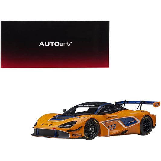 Mclaren 720S GT3 #03 Orange with Matt Black Top 1/18 Model Car by Autoart