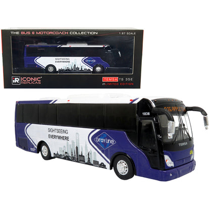 TEMSA TS 35E Bus New York City Gray Line "Sightseeing Everywhere - Big Apple Tour" "The Bus & Motorcoach Collection" 1/87 Diecast Model by Iconic Replicas