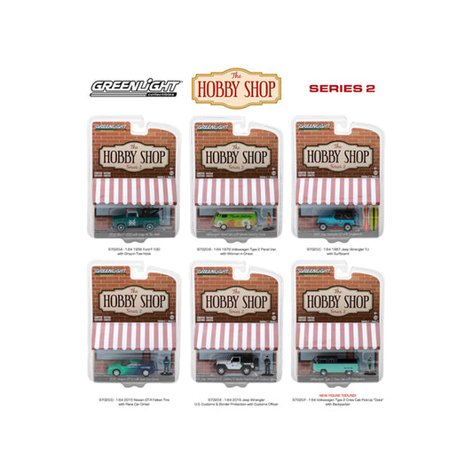 The Hobby Shop Series 2, 6pc Set 1/64 Diecast Model Cars by Greenlight