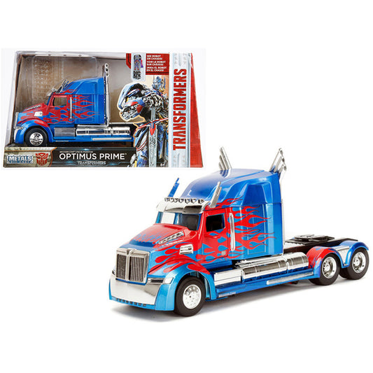 Western Star 5700 XE Phantom Optimus Prime with Robot on Chassis "Transformers 5" (2017) Movie "Hollywood Rides" Series 1/24 Diecast Model by Jada