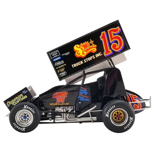 Winged Sprint Car #15 Donny Schatz "Schatz Crossroads Truck Stops Inc." First 410 Sprint Win "Northern Outlaw Sprint Association" (1994) 1/18 Diecast Model Car by ACME