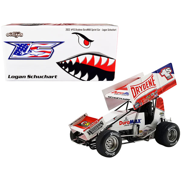 Winged Sprint Car #1S Logan Schuchart "Drydene - Duramax" Shark Racing "World of Outlaws" (2022) 1/18 Diecast Model Car by ACME